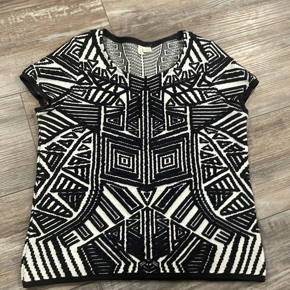 ANTHROPOLOGIE MOTH Dahlia Jacquard Short Sleeve Top Medium - Picture 6 of 9